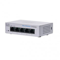 Cisco Business 110 Series 110-5T-D - Switch - unmanaged - 5 x 10/100/1000 - desktop, rack-mountable, wall-mountable - DC power